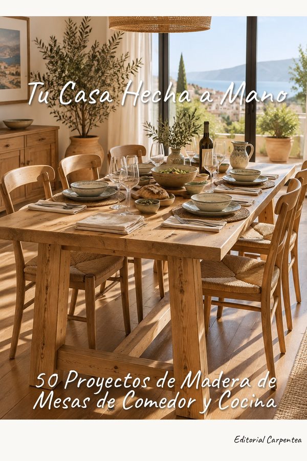 Portada Mesas de Comedor y Cocina: mesa larga de madera con sillas junto a un ventanal